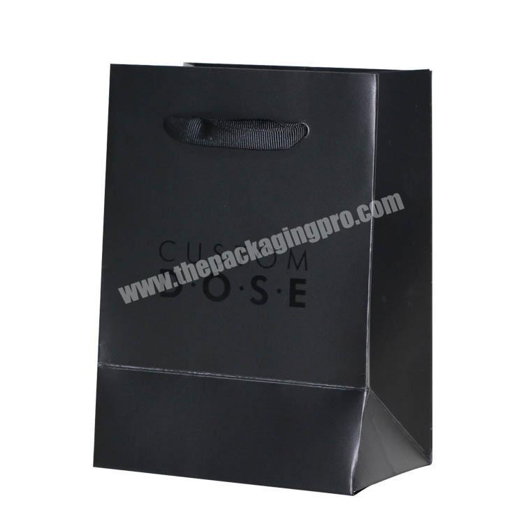 New black shopping bag with grosgrain ribbon handle