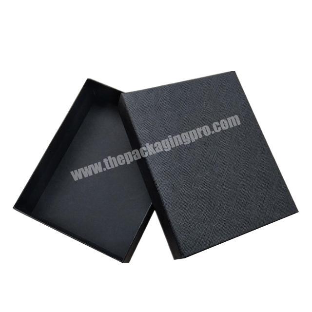New black texture luxury custom packaging hard cover gift boxes with lid