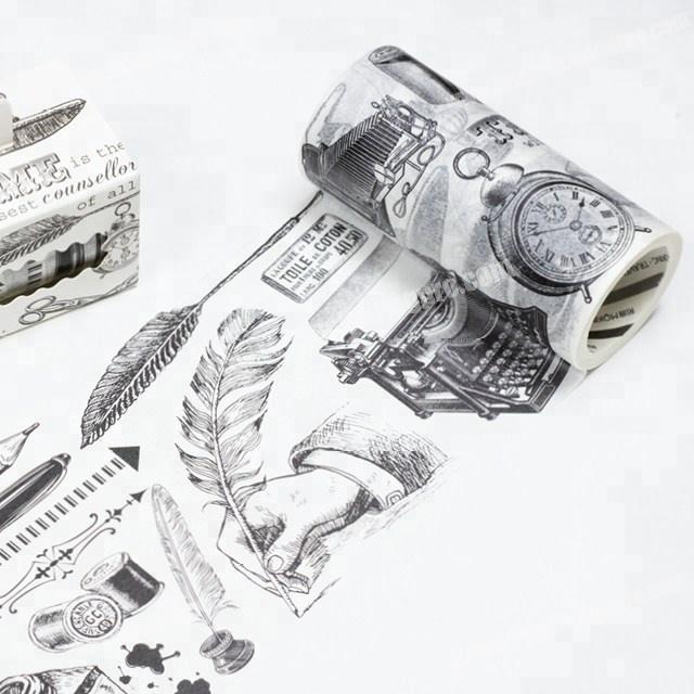 New coming cheap Price black and white era japanese washi tape custom printed