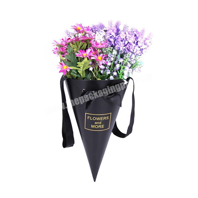 NEW cones shape rose flower box with ribbon handle