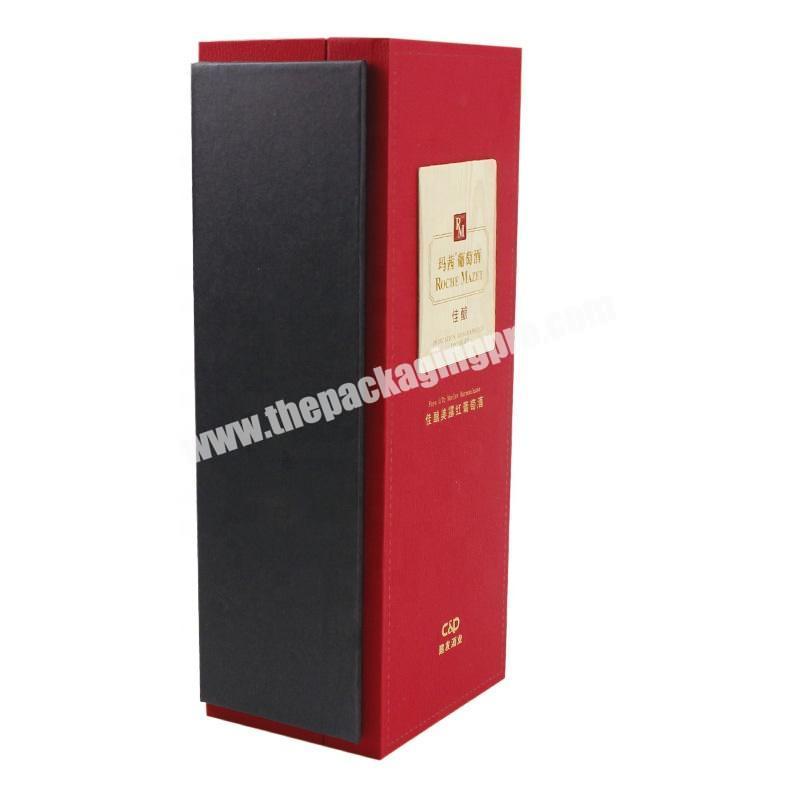 NEW Custom Logo Factory Price Hard Cardboard Single Bottle Wine Gift Box Packaging With Blister Tray