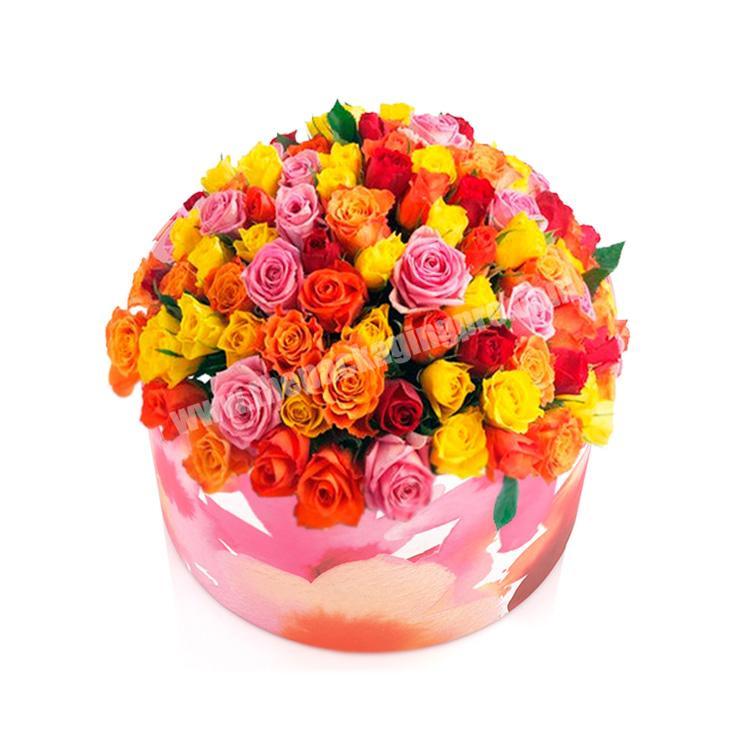 New Design Colorful Pink Flowers In Round Box