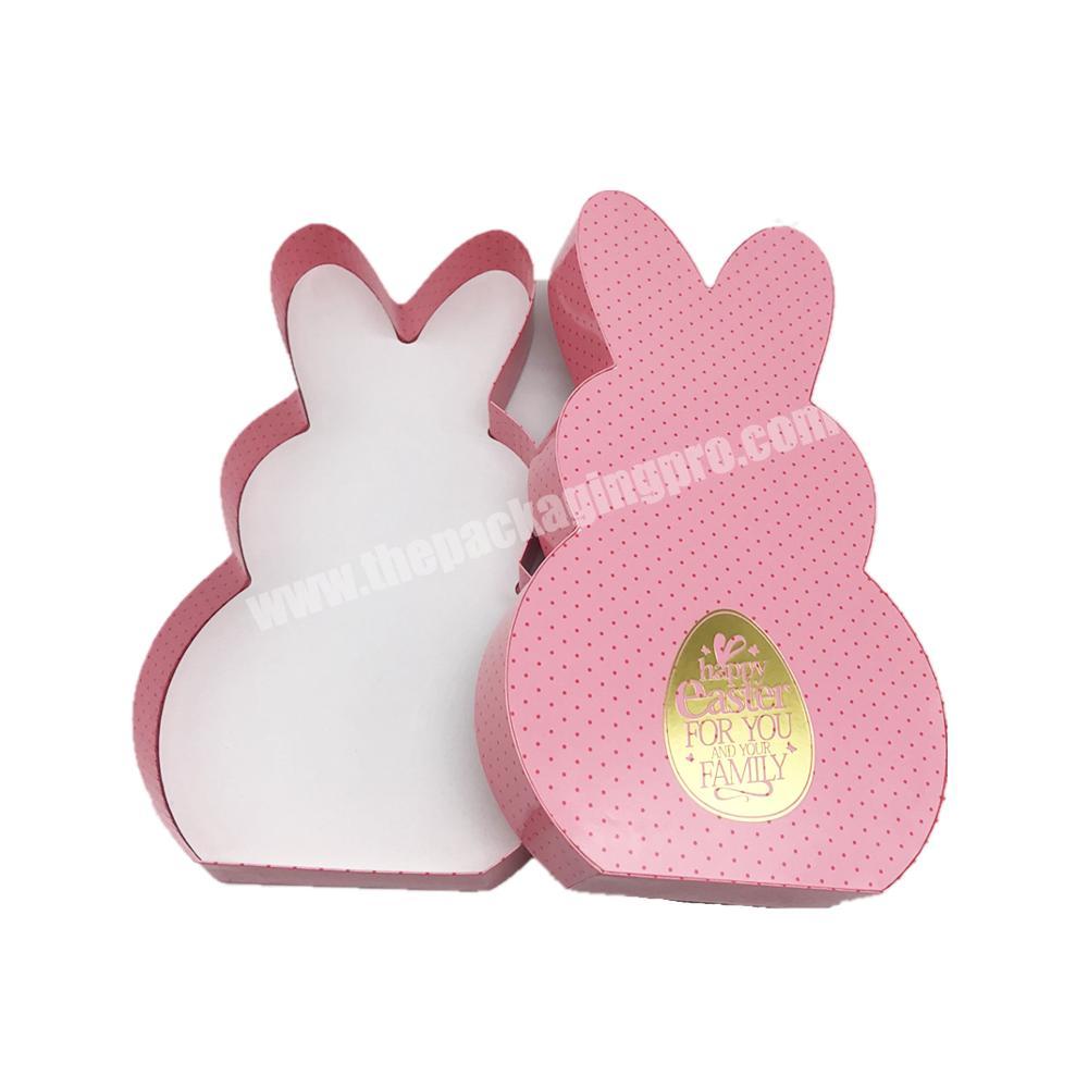 New Design Customized  Rabbit Shaped Stamping Paper Packaging Box Easter Candy Chocolate Gift Box