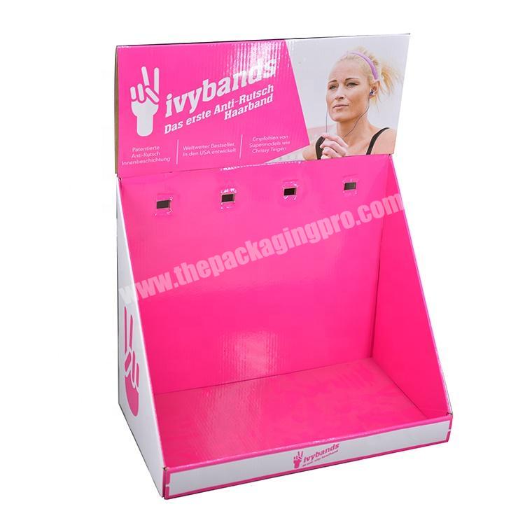 New design eco-friendly advertising pop cardboard display for cosmetic electronic products Paper corrugated display