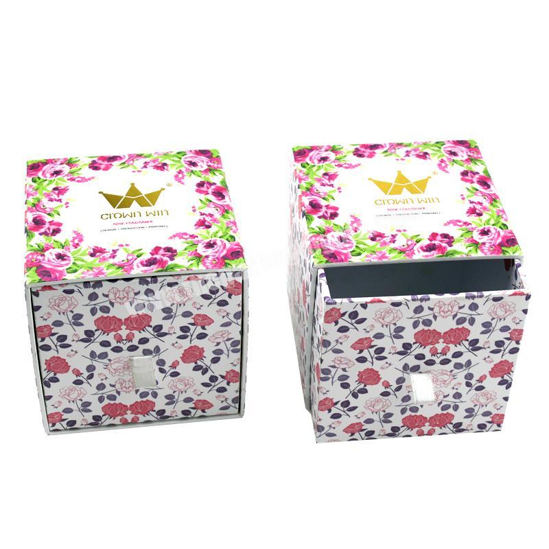 New Design Hot Sale Elegant Rose Flowers Paper Gift Box Luxury Packaging With Drawer