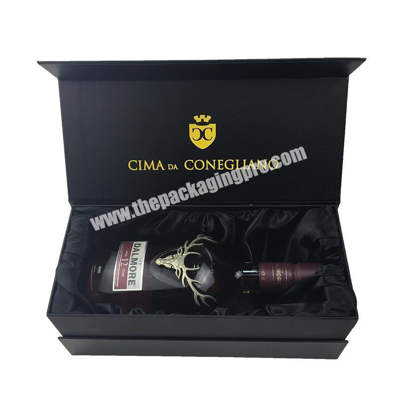 New Design Hot Selling Bottle Packaging Wine Black Luxury Gift Box 750ml