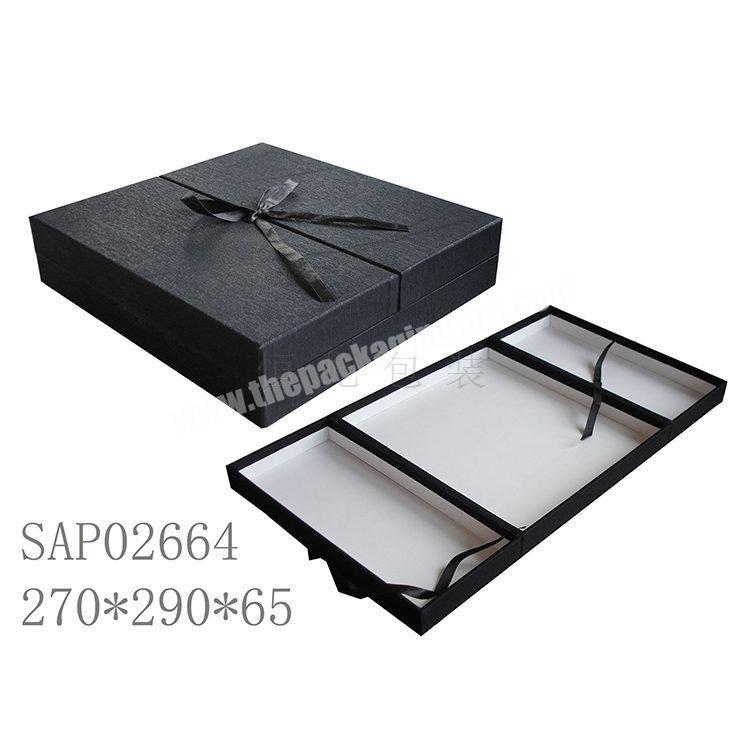 new design packaging paper packaging gift box with ribbon for christmas gift ; cosmetic gift packaging box