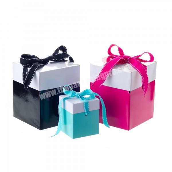 New design packaging paper pop up gift boxes with ribbon