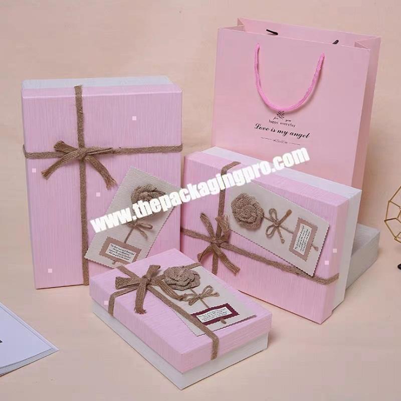 New design pink custom logo printed shipping boxes for clothes paper packaging cardboard box