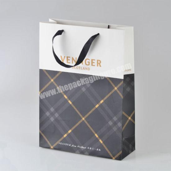 New Design Promotional Recyclable Feature Handle Packing Gift Shopping Coated Paper Bags
