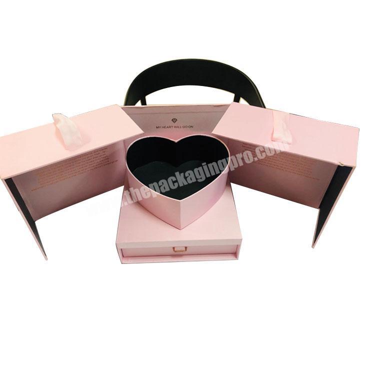 New design surprise gift box heart shape put gifts with Ribbon sealing