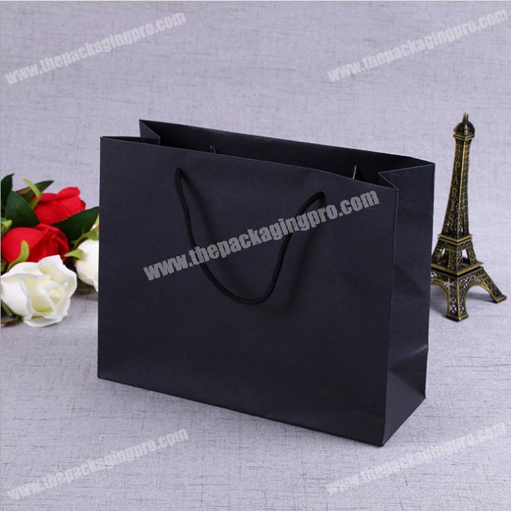 new fashion unique black square bottom folding bag tote bag packaging craft paper bag