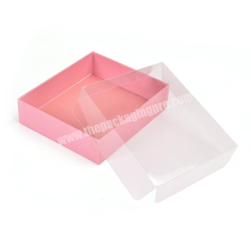 new foldable with PET hold cardboard paper box for shoes gift beauty packaging