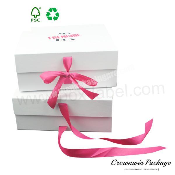 New Luxury Full Color Paper Foldable packaging Gift Box clothing With Ribbon
