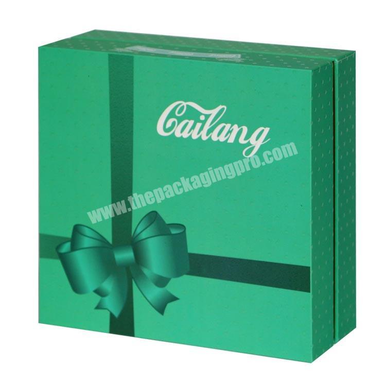 New Luxury green art gold paper top and base with inlier paper box Paper gift box in packaging boxes