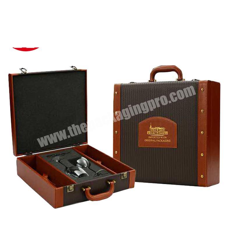 New Luxury Pu Leather Wooden Wine Box For Package