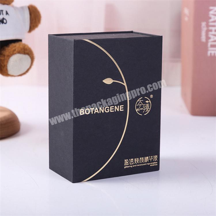 New Printed Soft Touch Matte Black  Makeup Cosmetic Boxes Luxury Packaging