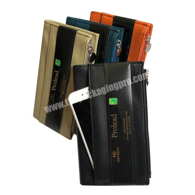 New Product 2020 Multifunctional Soft Cover Pocket Notebook for Business Woman Credit Card Wallet FSC Certified  Paper