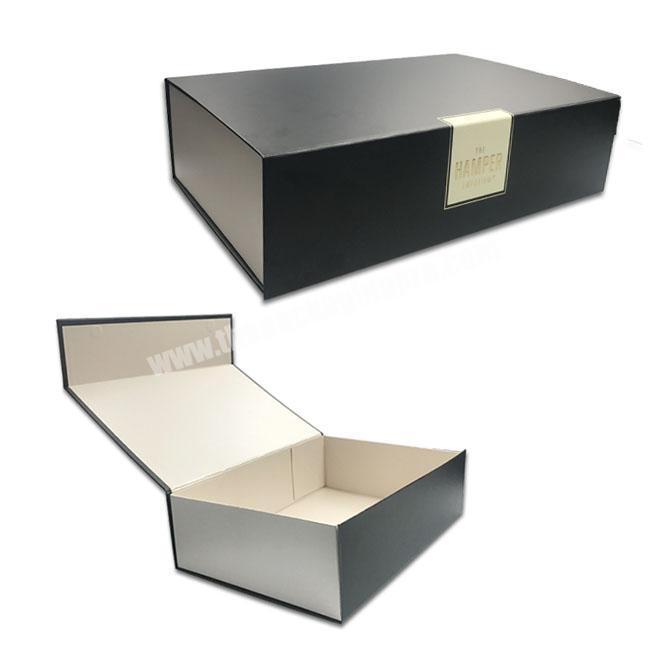 New Product HC Packaging Wholesale Custom Black gift box magnetic closure folding paper box