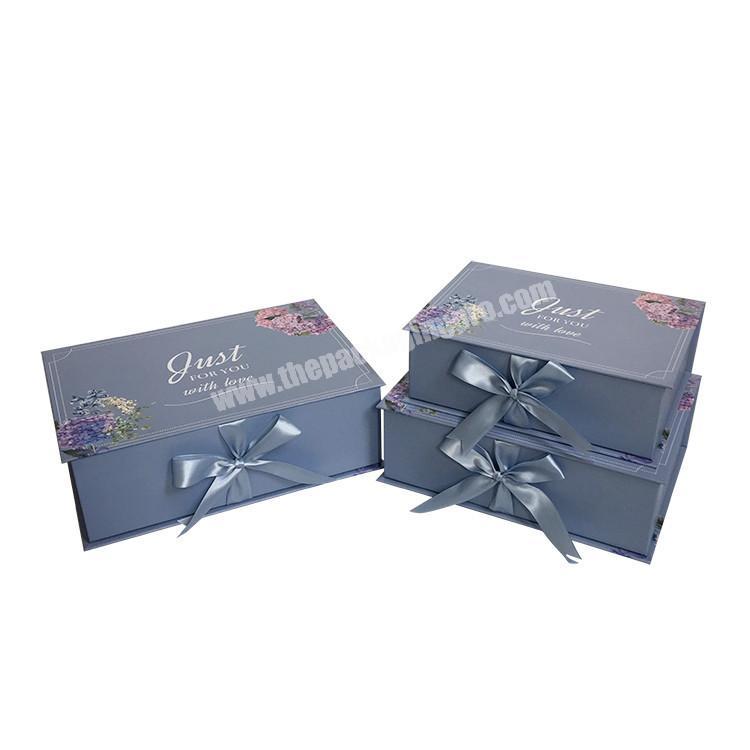 New Products Custom made folding box new design with ribbon Luxury gift box