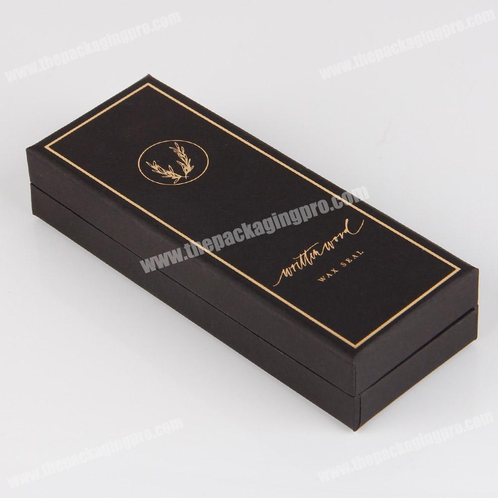 New products style design hot stamping top and bottom gift packing black paper box