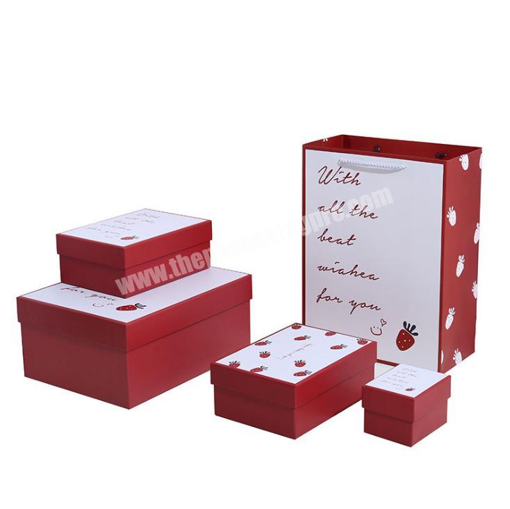 New strawberry rectangular hand gift box lipstick creative gift box Valentine's day