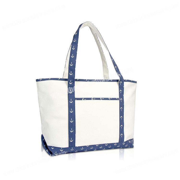 New style Canvas Shopping Tote Navy Blue 100% Recycled Cotton Bag