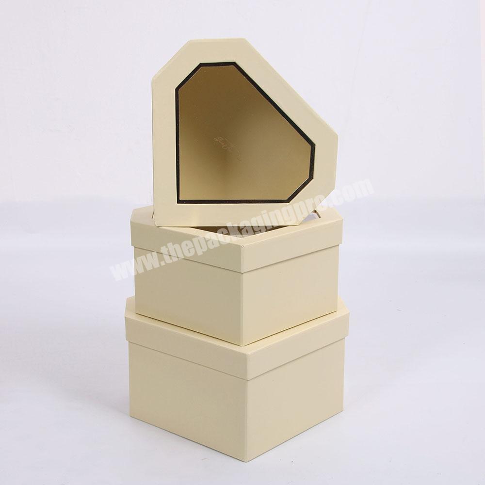 New Style Heart Shaped Gift Boxes With PVC Window Design For Roses