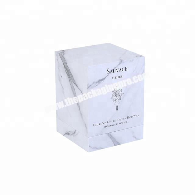 new style private label marbling candle jar box packaging