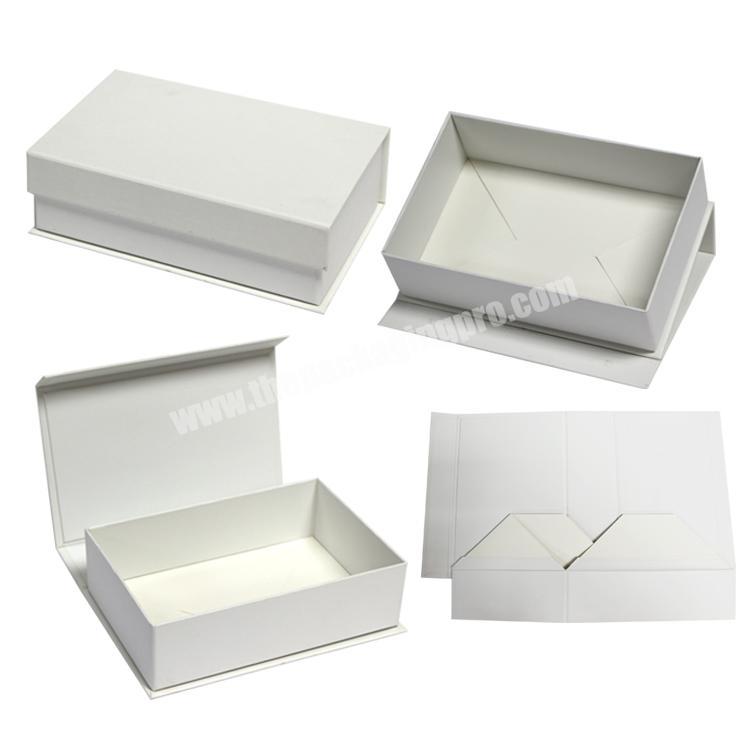 New white cosmetic rigid folding boxes with magnet custom logo lovely design cardboard gift paper fashion packaging boxes