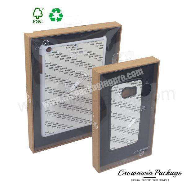 New Wholesale Kraft Paper Custom Phone Case Paper Box Packaging With Window