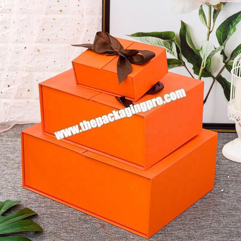 Newest customized orange cardboard paper shoe box with lid