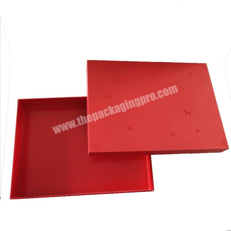 Newest design red apparel box rectangle gift plain with OEM service