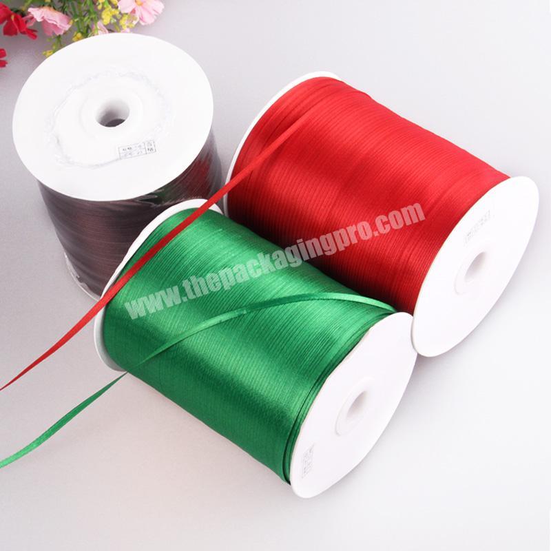 Newest Wholesale 3mm 870 Yards Per Roll Polyester Ribbon Solid Satin Ribbon