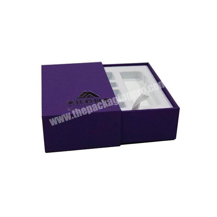 Nice purple color square paperboard sleeve box packaging