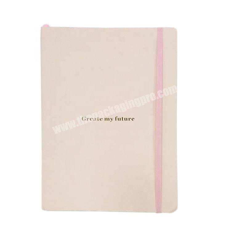 Nice quality hardcover journal full color printing diary custom logo notebook with elastic closure