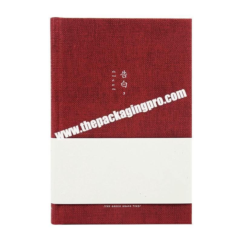ODM OEM Customized Student Business Notebook Planner Logo Embossed Deboss Linen Cloth Cover Gold Silver Stamped Journal Diary