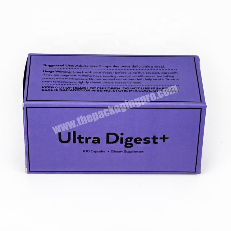 Oem bio helpful ultra digest capsule dietary supplement paper box custom