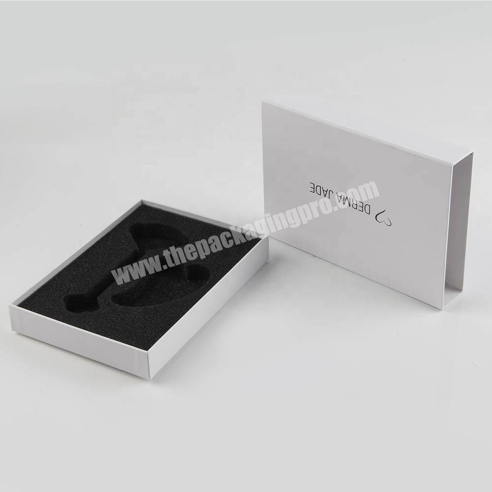 OEM custom elegant rigid white paper drawer gift box for electronic product packaging with drawer style gift box