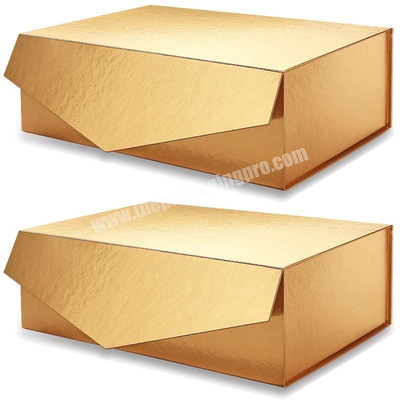 OEM Custom Hard cardboard Gold Box Packaging Folded Gift Box Printing factory from China