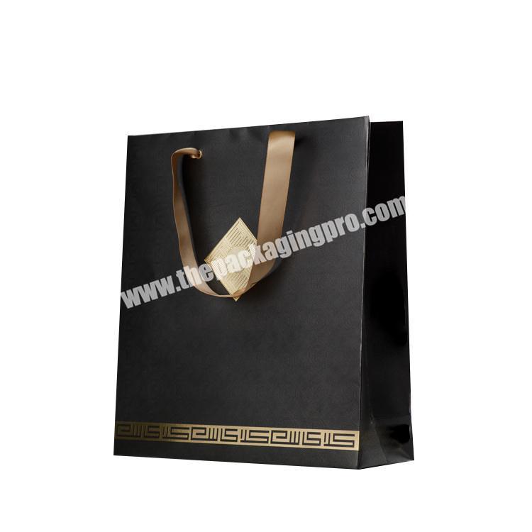 OEM Custom Luxury Gift Shopping Black Paper Bag