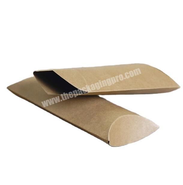 OEM Design Cheap Custom Made Eco-Friendly Brown Natural Kraft Paper Packaging Pillow Box Wholesale