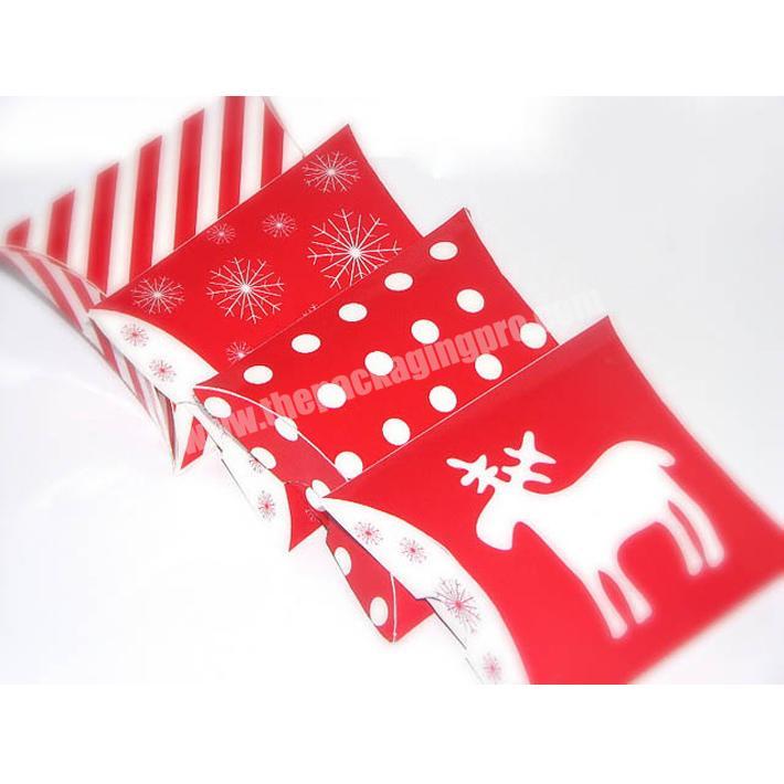 OEM design paper pillow box for christmas gift packaging