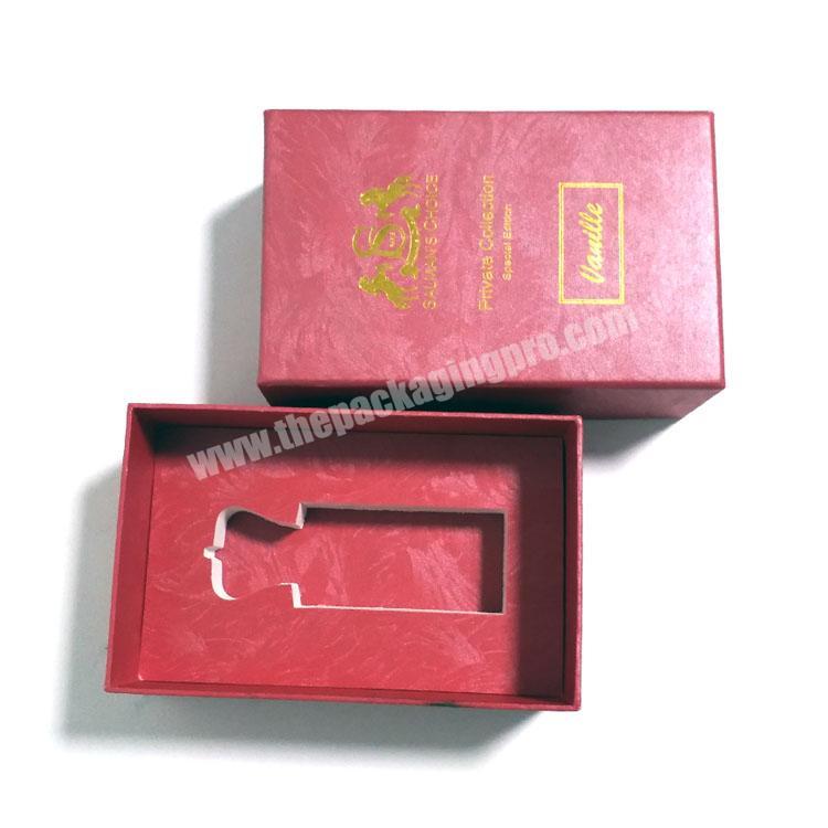 OEM empty paper perfume packaging box, cardboard box with foam inserts for perfume