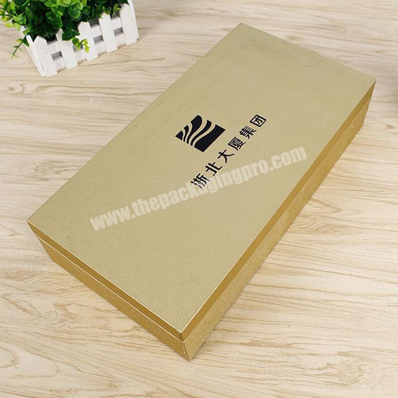 OEM Factory Custom golden paper packaging gift box removeable lid gift box with big manufacture