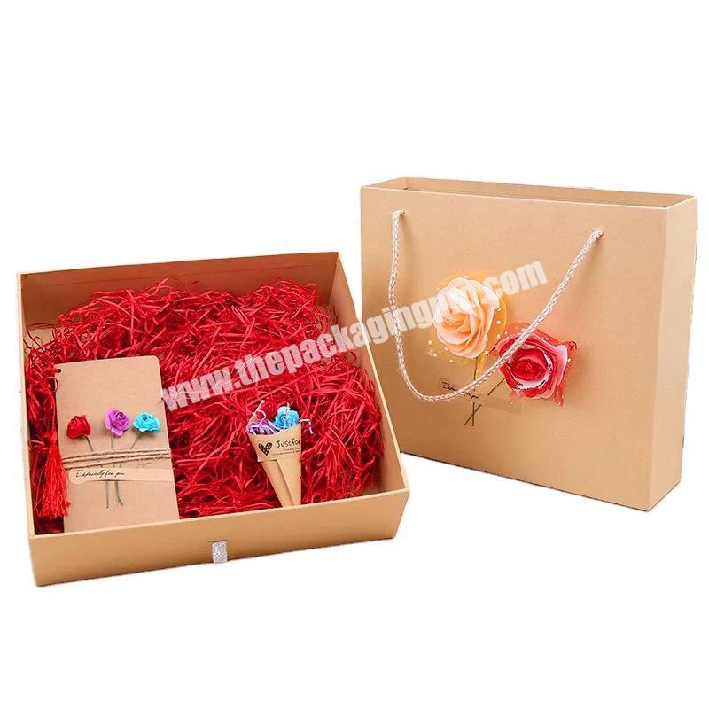 OEM Factory Customized logo flower corrugated handle box
