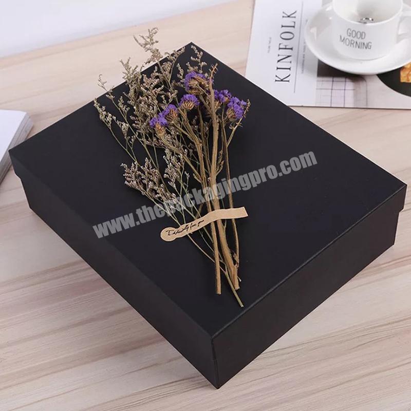 OEM Factory DIY gift paper packaging box black color paper box no printing