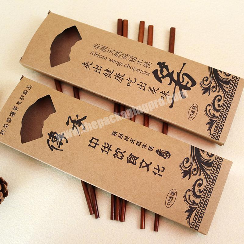 OEM Factory Offset Printing Eco Friendly Spoon Chopsticks Packaging Kraft Paper Box Maker