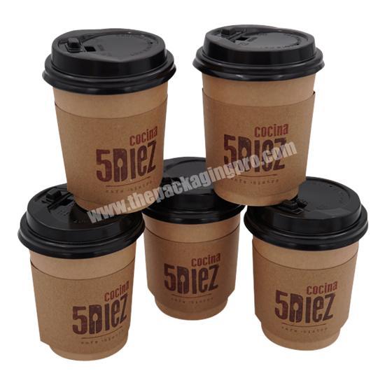 OEM Factory Paper cup Sleeve  kraft paper cup sleeve with customized logo printing