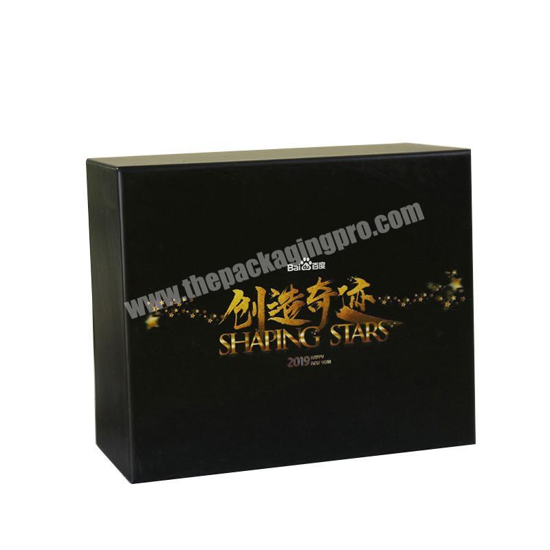 OEM Factory Removeable lid close paper gift box logo golden foil stamping gift packaging box